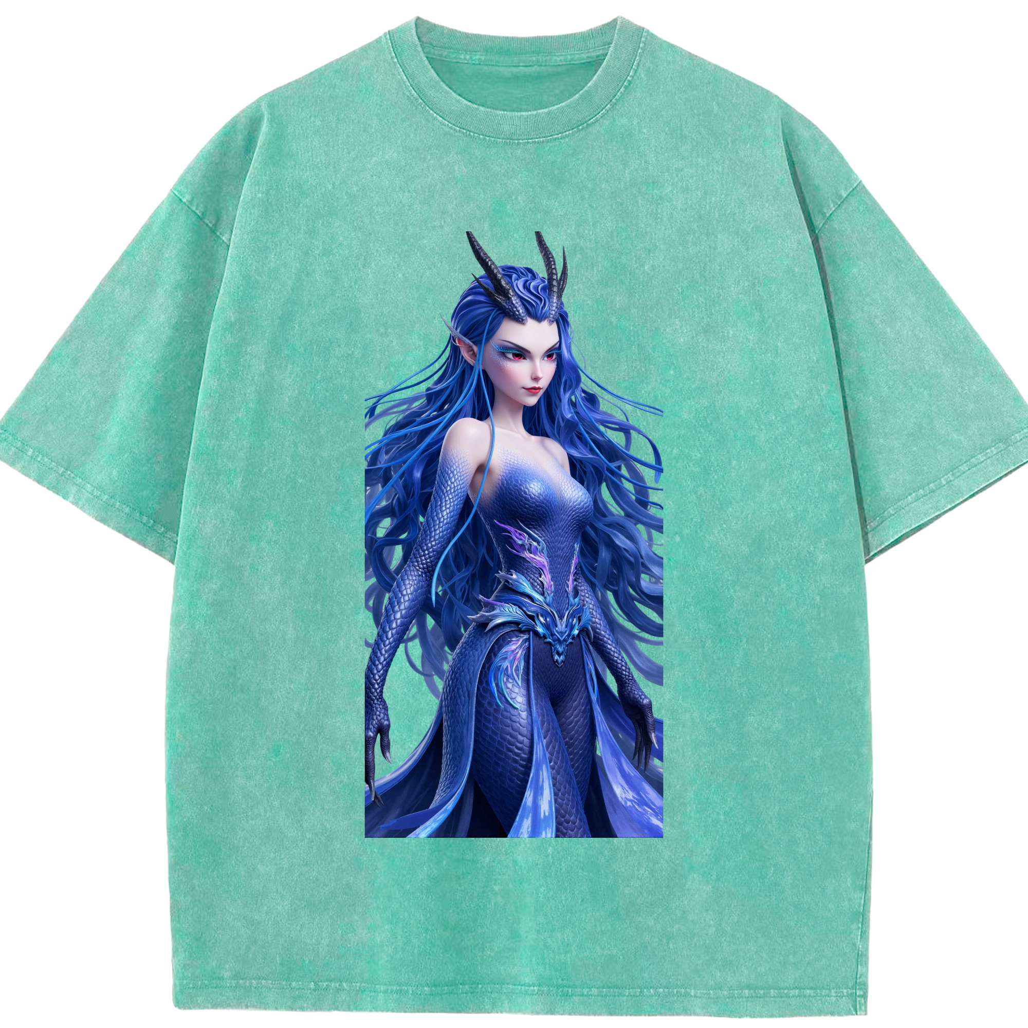 （画像用） Ne Zha 2 ナタ 魔童の大暴れ 綿100% ヴィンテージ風 半袖Tシャツ（フロントプリント）